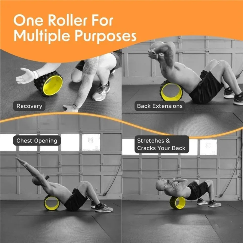 New Premium Foam Yoga Massage Roller Yoga Wheel Back Stretcher Back Massager for Back Pain Relief Gym Home Fitness Equipment