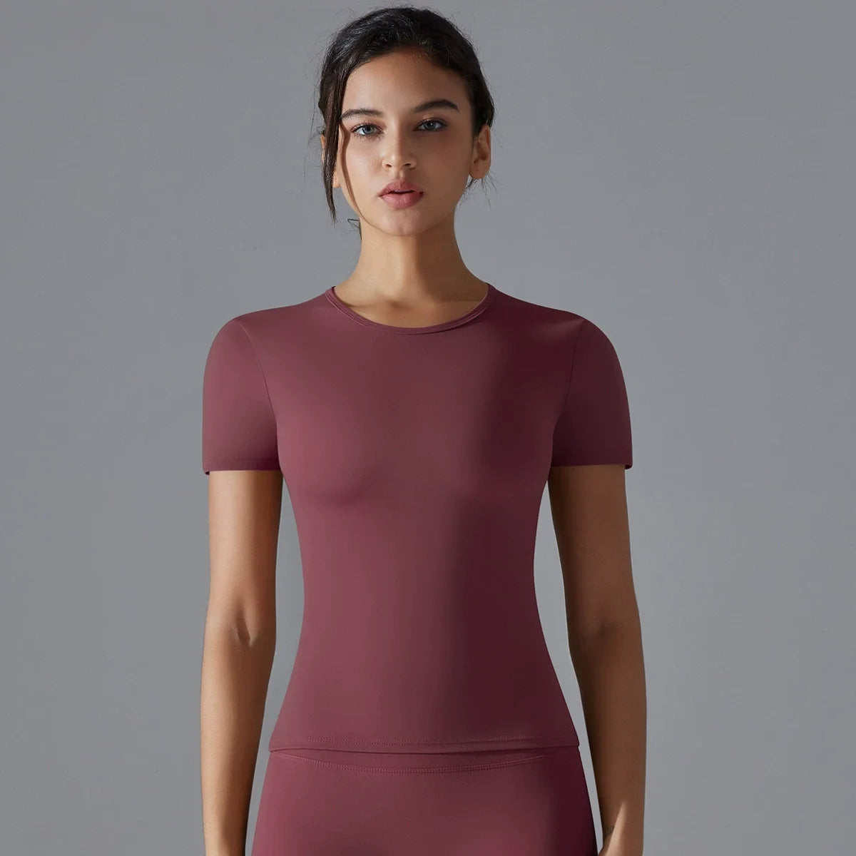 Yoga Short Sleeve Sports T-shirt Women Push Up Tops Running Clothes Yoga Fitness Crop Top Gym Workout Shirts Tight Sports Top