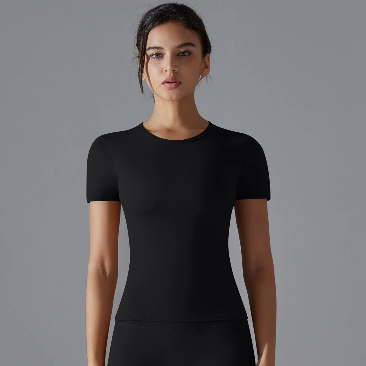 Yoga Short Sleeve Sports T-shirt Women Push Up Tops Running Clothes Yoga Fitness Crop Top Gym Workout Shirts Tight Sports Top