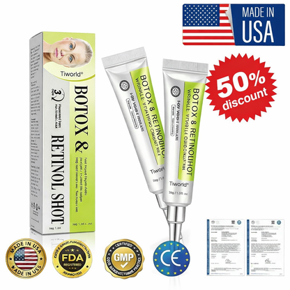 👏🌿Proudly Made in the USA💫Tiworld® Advanced Peptide Botox-Style + Vita-A Retinol Lifting Renewal Cream – Today Only 70% OFF  1
